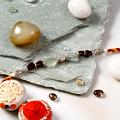 Appealing Garnet & Fluorite Stone Rakhi