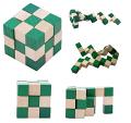 Handcrafted Wooden Channapatna Wooden Snake Cube Toy
