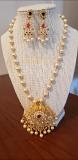 Traditional Design Indian Long Necklace w/ Earrings