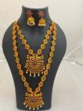 Mattee Finish Combo Set w/ Double Strand Necklace & Earrings