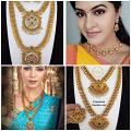 Traditional Design Mattee Gold Finish Combo Ncklace Set GemsAtSheer