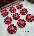 Red & Pink Color 9 Piece Flower Jada Kuchulu