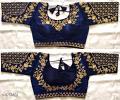 Handwork Zardosi Work Dark Blue ReadyMade Blouse (38" Size) 1 inch margin Handwork Zardosi Work Dark Blue ReadyMade Blouse (38" Size) 1 inch margin