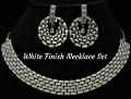 Premium Quality glistening White finish AD Necklace set with stunning earrings Premium Quality glistening White finish AD Necklace set with stunning earrings