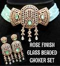 Dazzling Glass Beaded Rose Finish Choker Set || Jewelry Set Dazzling Glass Beaded Rose Finish Choker Set || Jewelry Set