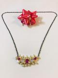 Mangalsutra Necklace Set (available with pink or green stones)