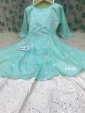 Green with white silk cotton kurti 38 size length 52(approxmately) Green with white silk cotton kurti 38 size length 52(approxmately)
