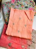 Organza lehanga fabric with blouse and matching duppatta(set unstitched) Organza lehanga fabric with blouse and matching duppatta(set unstitched)