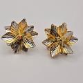 925 Silver pooja flower- gold and silver polish flower with bud - Lakshmi P