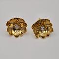 925 Silver pooja flower- gold and silver polish flower with bud - Lakshmi P
