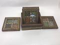 Wooden Coaster Set Decorated with Stones 3"*4" Wooden Coaster Set Decorated with Stones 3"*4"