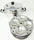 Tabakh MP-204 Stainless Steel Big Idli Cooker with Multi Stand 4 Plates