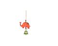 Colorful Wood Elephant Hanging With Green Metal Bell Colorful Wood Elephant Hanging With Green Metal Bell