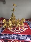 Brass Statue of Arjun On Rath (Chariot) with 4 Horses Brass Statue of Arjun On Rath (Chariot) with 4 Horses