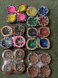 16 Pcs Decorative Colorful Assorted Earthen Clay Diya for Diwali