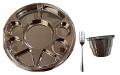 Disposable Plates 9 Compartment Stainless Steel Plates - 200 Thali w/ Fork & Bowls