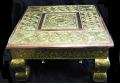 Golden Brass Plated Bajot (Puja Table) w/ Copper Trim & Artwork 10” - 24" Golden Brass Plated Bajot (Puja Table) w/ Copper Trim & Artwork 10” - 24"