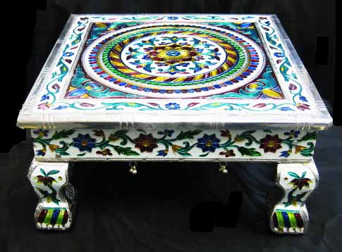 All Purpose Traditional Meenakari Floral Design Bajot / Chowki 10" - 30" All Purpose Traditional Meenakari Floral Design Bajot / Chowki 10" - 30"