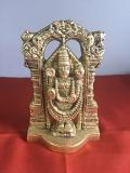 Golden Brass Tirupati Balaji Statue No. 1 - 6" Golden Brass Tirupati Balaji Statue No. 1 - 6"
