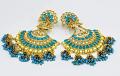 Traditional Design Kundan Earrings Blue