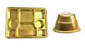 Gold 8 Compartment Disposable Plates, Indian Thali Plastic Tray 100 w/ Bowl