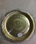 Brass Plate w/ Engraving - 12 Inch Puja Thali Brass Plate w/ Engraving - 12 Inch Puja Thali