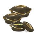 MILTON Pearl Inner Stainless Steel Casserole Setof 3 1000ml, 1500ml, 2000ml MILTON Pearl Inner Stainless Steel Casserole Setof 3 1000ml, 1500ml, 2000ml