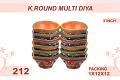 K. Round Multi Diya 12pc 3inch #212