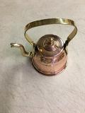 Small Copper Kettle in Traditional Design w/ Brass Handle Small Copper Kettle in Traditional Design w/ Brass Handle