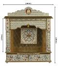 Open Style Golden Meenakari Home Pooja Mandir w/ Bell  22"L X 26"H
