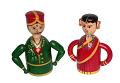 Handcrafted Wooden Channapatna King and Queen Doll in Green