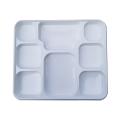 8 Compartment White Disposable Plates - Indian Thali Plastic Tray - 200 Pack