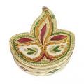 Meenakari Work Diya Shape Kankavati Dabba (Box)