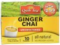 Quick Tea Ginger Chai Unsweetened - 10 pouches Quick Tea Ginger Chai Unsweetened - 10 pouches