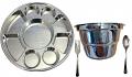 9 Compartment Disposable Silver Thali Plates 200 Pcs w/ Fork, Spoons & Bowls