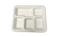 Biodegradable 5-Compartment Plates / Thali / Meal Lunch Dinner Tray - 100 Plates Biodegradable 5-Compartment Plates / Thali / Meal Lunch Dinner Tray - 100 Plates