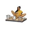 Handmade Clay Working Lady- Chapathi Making 