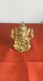 Decorative Golden Brass Ganesha Statue for Pooja & Gift 3.3" Decorative Golden Brass Ganesha Statue for Pooja & Gift 3.3"