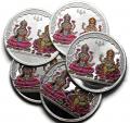 Ganesh Lakshmi 999 Pure Silver Meena 10 Gram Coins (Pack of 5 Coins)