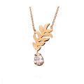 Rose Gold Stainless Steel Crystal Statement Necklace