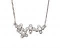 Crystals Cluster Rhodium Plated Bridesmaid Necklace