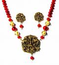 Gold Plated Oxidized Temple Jewelry w/ Laxmi Goddess Theme