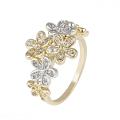 Art Deco Multi-color Flower CZ Cocktain Ring Sizes: 7, 8 & 9
