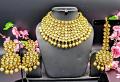Polki kundan with pearls bridal jewelry