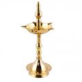 Traditional Design Standing Brass Diya Lamp for Pooja 7.5" -  9" Tall