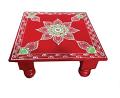 Sankheda Design Wooden Bajot / Puja Table / Home Decor 12" X 12"