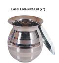 Stainless Steel Lassi Lota with Lid 7"