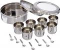 Tabakh Masala Dabba Spice Container Box With Spoon Stainless Steel Tabakh Masala Dabba Spice Container Box With Spoon Stainless Steel