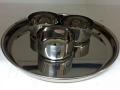 Round Stainless Steel 1 Thali & 3 Katori Set