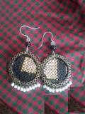 Burlap designs - wooden dangle party / casual wear earrings Burlap designs - wooden dangle party / casual wear earrings